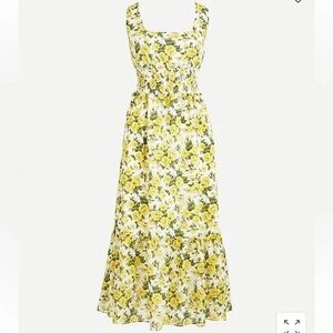 J. Crew Yellow and Green Ruffled Tiered Maxi Sundress Liberty London